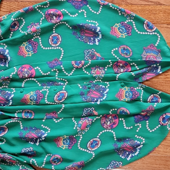 Vintage 80s Diane Freis Georgette Pleated Skirt Set - Picture 16 of 17